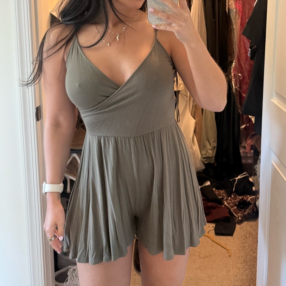 Garage Khaki Green Romper